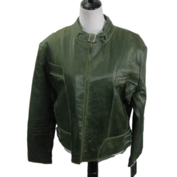 Superior New York Jackets & Blazers - New Superior New York Green Leather Jacket Size XL